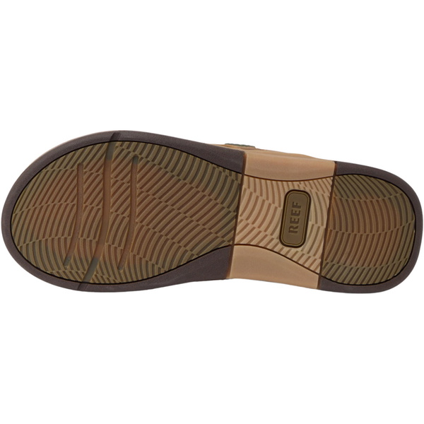 2026 Reef Mens Leather Offshore Flip Flops CJ9057 - Bronze / Brown